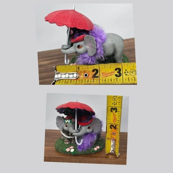 Hamilton True Friends Brighten Your Day Elephants Red Hat Umbrella Figure #0256A - Picture 8 of 8